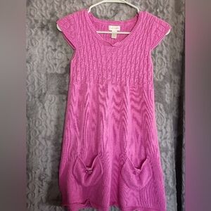 Limited Too Bright Pink Cable-Knit Crew Neck Sweater